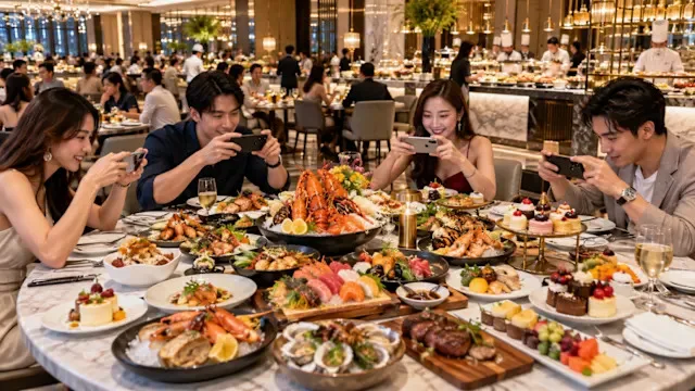 台中吃到飽5人狂嗑47盤肉，第48盤一翻店員急叫店長 第 3 張