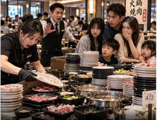台中吃到飽5人狂嗑47盤肉，第48盤一翻店員急叫店長 第 2 張
